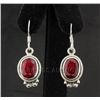Image 1 : Sterling Silver 33.00ctw Oval Ruby Beryl Earring