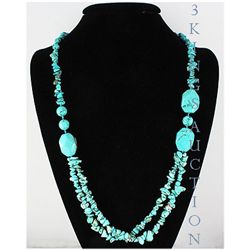 Natural 435.79ctw Turquoise Sterling Silver Necklace