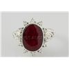 Image 2 : 28.40ctw Sterling Silver OvalCut Ruby Beryl Ring