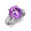 Image 1 : Amethyst 4.50 ctw & Diamond Ring 14kt White Gold