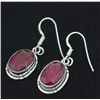 Image 2 : Sterling Silver 22.50ctw Oval Ruby Beryl Earring