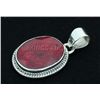 Image 2 : 31.00ctw NaturalRubyBeryl OvalStone SilverPendant