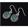 Image 2 : Sterling Silver 38.50ctw Oval Emerald Beryl Earring
