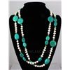 Image 1 : 894.00ctw Holiday Party Beaded TurquoiseSilverNecklace