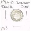 Image 1 : 1964-D ROOSEVELT SILVER DIME *RARE MS HIGH GRADE*!!