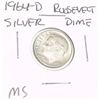 Image 1 : 1964-D ROOSEVELT SILVER DIME *RARE MS HIGH GRADE*!!
