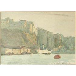 Robert Anning Bell Watercolour  Port Mahon...