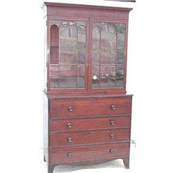 A GEORGE III MAHOGANY SECRETAIRE BOOKCASE ...