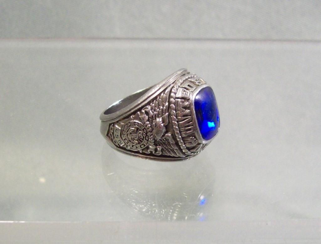 US Navy Ring w/Blue Stone USN Josten's LTM