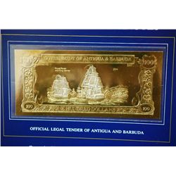 Government Of Antigua & Barbuda $100 Foreign Bank Note; Capt'n Howell Davis & The King James; The Wo
