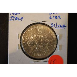 1960 France 5 Francs Foreign Coin; .3221 ASW; Silver; EST. $10-25