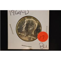1964-D Kennedy Half Dollar; BU; EST. $10-15