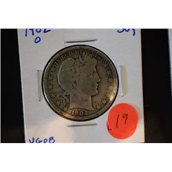 1902-O Barber Half Dollar; VG08; EST. $10-20