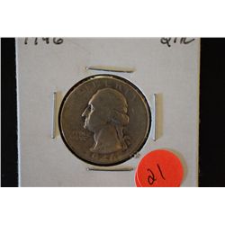1946 Washington Quarter; VG8; EST. $6-10