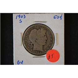 1903-S Barber Half Dollar; G4; EST. $10-65