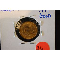 1983 South Africa Krugerrand Gold Foreign Coin; .999 Gold 1/10 Oz.; EST. $170-200