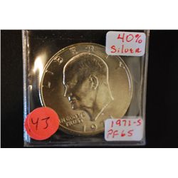 1971-S Eisenhower $1; PF65; 40% Silver; EST. $10-20