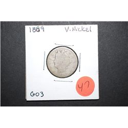1889 V-Nickel; G03; EST. $3-6