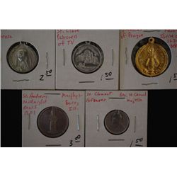 Various Religious Charm Tokens; Lot of 5; EST. $10-15