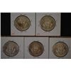 Image 2 : 1964 Kennedy Half Dollar; Lot of 5; EST. $20-30