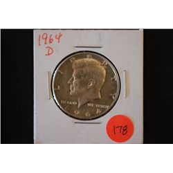 1964-D Kennedy Half Dollar; EST. $15-20