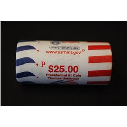 US Thomas Jefferson Presidential $1 Shot Gun Roll; Philadelphia Mint; EST. $30-40