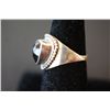 Image 2 : Sterling Silver Ring Size 7.5 With Triangular Shaped Black Gemstone; .925 Silver; EST. $20-30