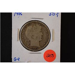 1905 Barber Half Dollar; G4; EST. $10-20