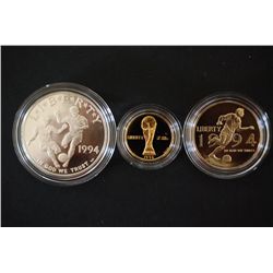 1994-W US World Cup Commerative $5 Gold Coin Proof; 90% Gold 8.359 Grams, 1994-S US World Cup Commer