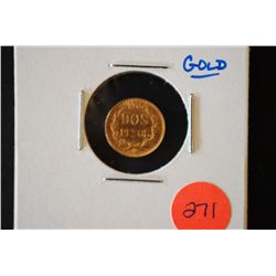 1945 Mexico Dos Pesos Gold Foreign Coin; EST. $80-100