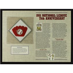 1951 N.L. 75th Anniversary 12x9 Cooperstown Collection Commemorative Patch Display