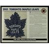 Image 1 : 1951 Toronto Maple Leafs 13x10 NHL Collection Commemorative Patch Display