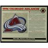 Image 1 : 1996 Colorado Avalanche 13x10 NHL Collection Commemorative Patch Display