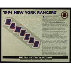 1994 New York Rangers 13x10 NHL Collection Commemorative Patch Display