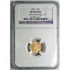 Image 1 : 1874   $1 gold    NGC AU rim dmg