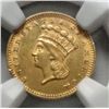 Image 2 : 1874   $1 gold    NGC AU rim dmg