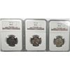 Image 1 : 3 1958D quarters   from original mint sets  NGC66