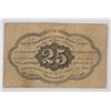 Image 2 : 1st issue 25 cent fractional currency  straight edge no monogram  VG/F