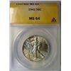 Image 1 : 1942 WALKING LIBERTY HALF DOLLAR ANACS MS64