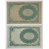 Image 2 : (2) 5th issue 10 cent fractional currency  both XF/AU  but one has small hole