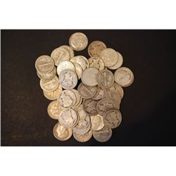 Mercury Dime; Various Dates, Mint Marks & Conditions; Lot of 35 & Roosevelt Dime; Various Dates, Min