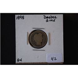 1898 Barber One Dime; G4; EST. $3-5