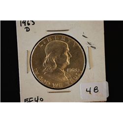 1963-D Ben Franklin Half Dollar; EF40; EST. $10-20