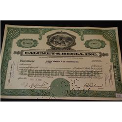 Calumet & Hecla Inc. Stock Certificate Dated 1966; EST. $5-10