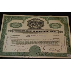 Calumet & Hecla Inc. Stock Certificate Dated 1966; EST. $5-10