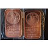 Image 1 : 2012 Copper Ingot; .999 Fine Copper 1 Oz.; Lot of 2; EST. $5-10
