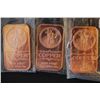 Image 1 : 2012 Copper Ingot; .999 Fine Copper 1 Oz.; Lot of 3; EST. $10-15