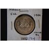 Image 1 : 1944-M Mexico 50 Centavos Foreign Coin; Choice BU; EST. $10-20