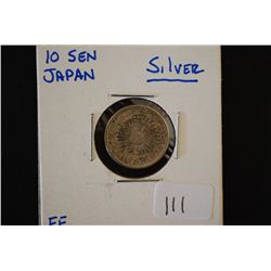 Japan 10 Sen Foreign Coin; Silver; EF; EST. $10-15