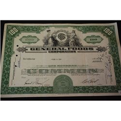 General Foods Corp. Stock Certificate Dated 1967; EST. $5-10